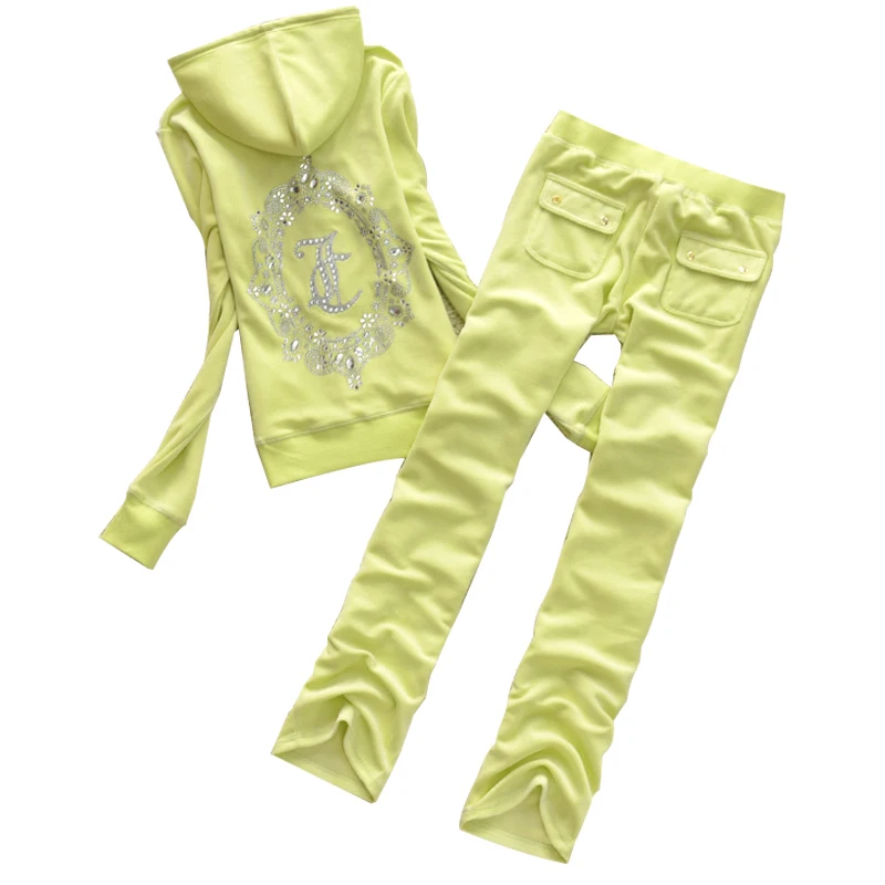 

Spring/Fall 2022 Women's Brand Velvet Fabric Tracksuits Velour Suit Women Tracksuit Hoodies And Pants Fat Sister Sportswear