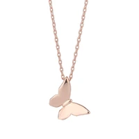 925 sterling silver necklace ins fashion simple small fresh cute glossy butterfly collarbone chain