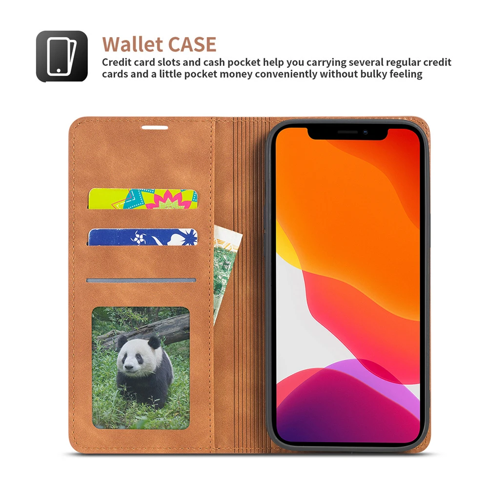 flip leather phone bag case for iphone 13 12 mini 11 pro x xr xs max se 2020 8 7 6 6s plus card slot holder magnetic cover coque free global shipping