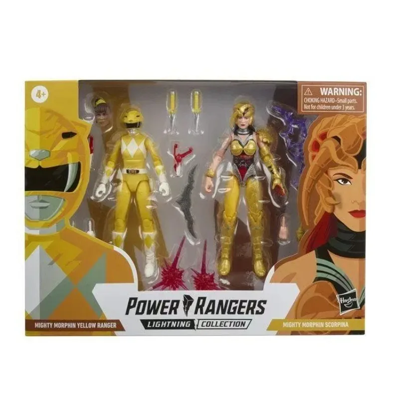 Фото 【В наличии】Hasbro Power Rangers Желтый рейнджер, Скорпион, Кимберли и Кэт Аниме Персонаж Коллекция игрушек Модель Подарок №2