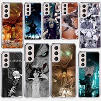 anime attack on titan phone case coque for samsung galaxy s21 ultra 5g s20 fe s20 plus s10e s10 lite s8 s9 plus s7 cover funda