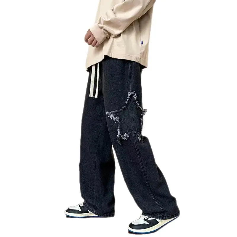 Wide Leg Cargo Pants Streetwear Baggy men Jeans 2022 Spring Autumn Men Korean Fashion Loose Straight Male Brand Clothing S-3XL