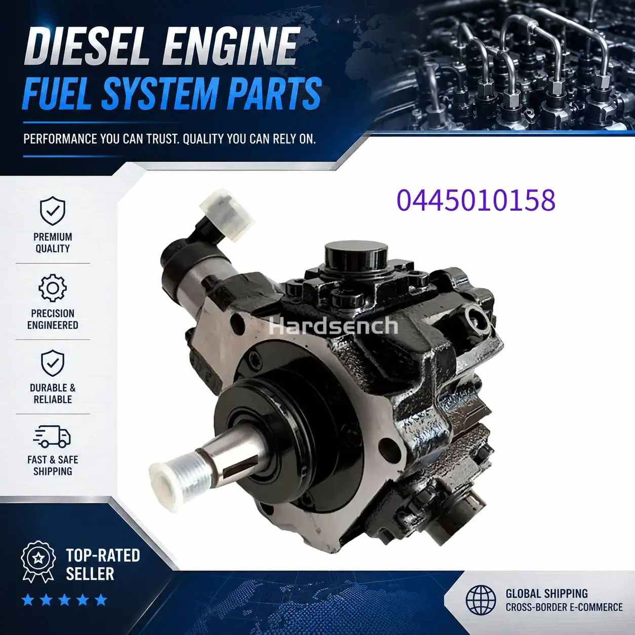 Фото Топливный насос 0445010158 CP1H3 для двигателей ISBe и ISDe, грузовиков Foton Auman, Dongfeng Kinland, FAW J6 №1