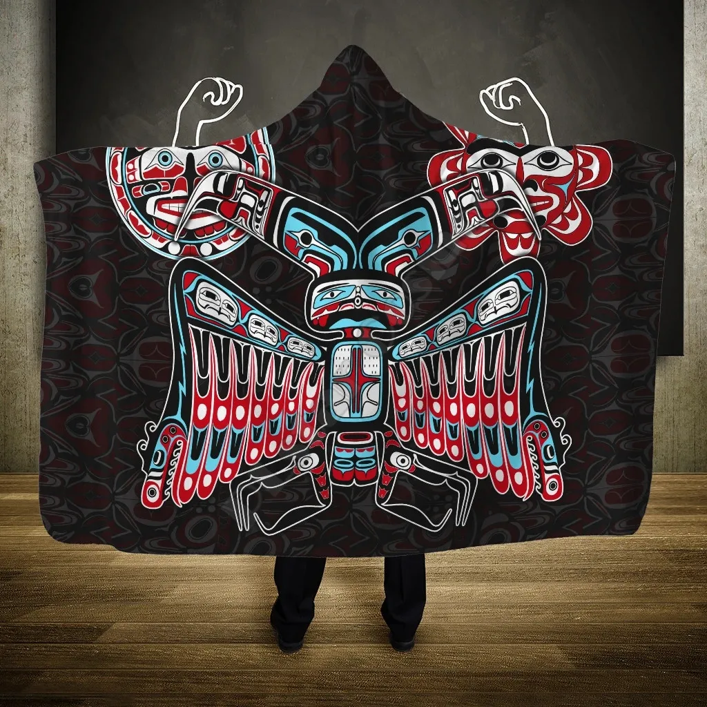 

The Twin Thunderbird Native 3D All Over Printed Wearable Blanket Adults For Kids Various Types Hooded Blanket Fleece blanket