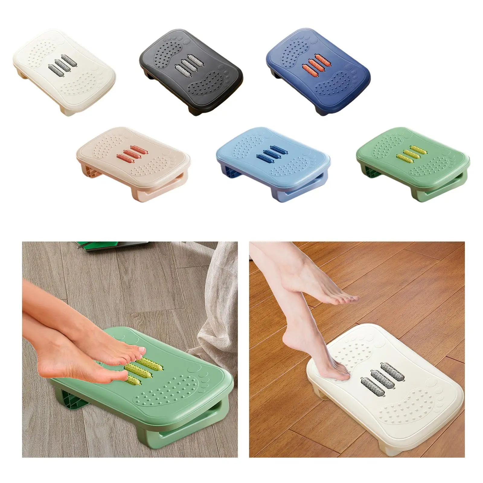 Подставка для ног под столом с массажными роликами офиса и путешествий