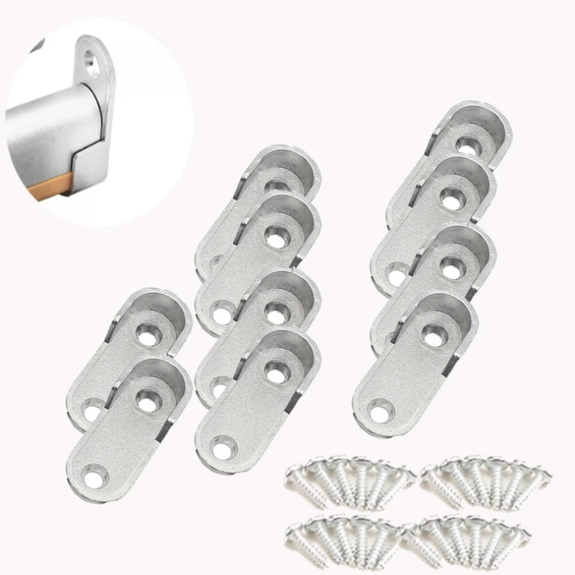 10pcs Oval Closet Rod End Supports Tube Support Bracket Clothes Hanging Rod Holders for Rod Dia 16mm