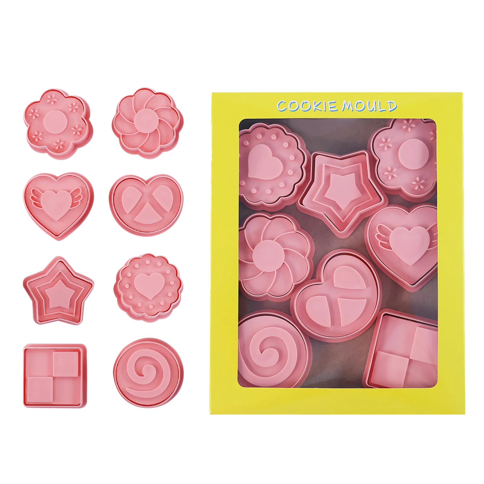 

8 видов штампов для печенья, рельефные фоторезы для детей, форма для выпечки печенья, штампы, инструмент для украшения дня рождения