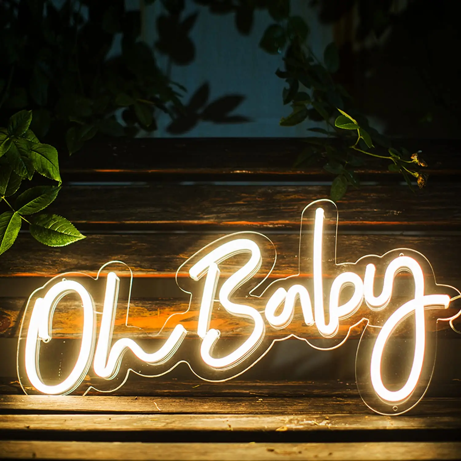 Oh Baby Large Neon Sign for Wall Decor, with Dimmable Switch, Reusable Neon Light Sign for, Birthday Party, Wedding Decor