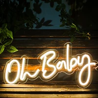 oh baby large neon sign for wall decor with dimmable switch reusable neon light sign for birthday party wedding decor