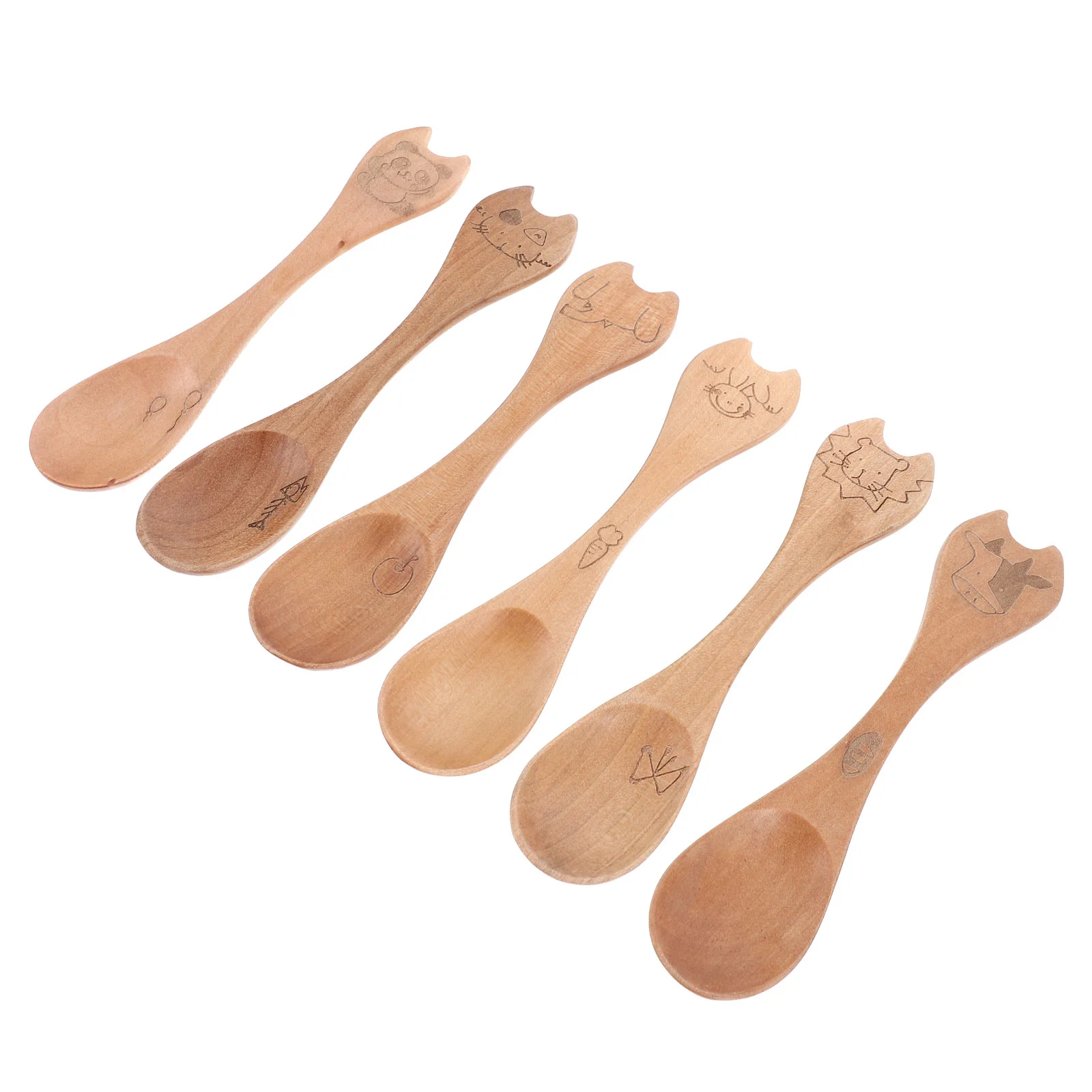 

6Pcs Practical Useful Convenient Simple Ice Cream Scoops Kids Spoons Cartoon Spoons for Home