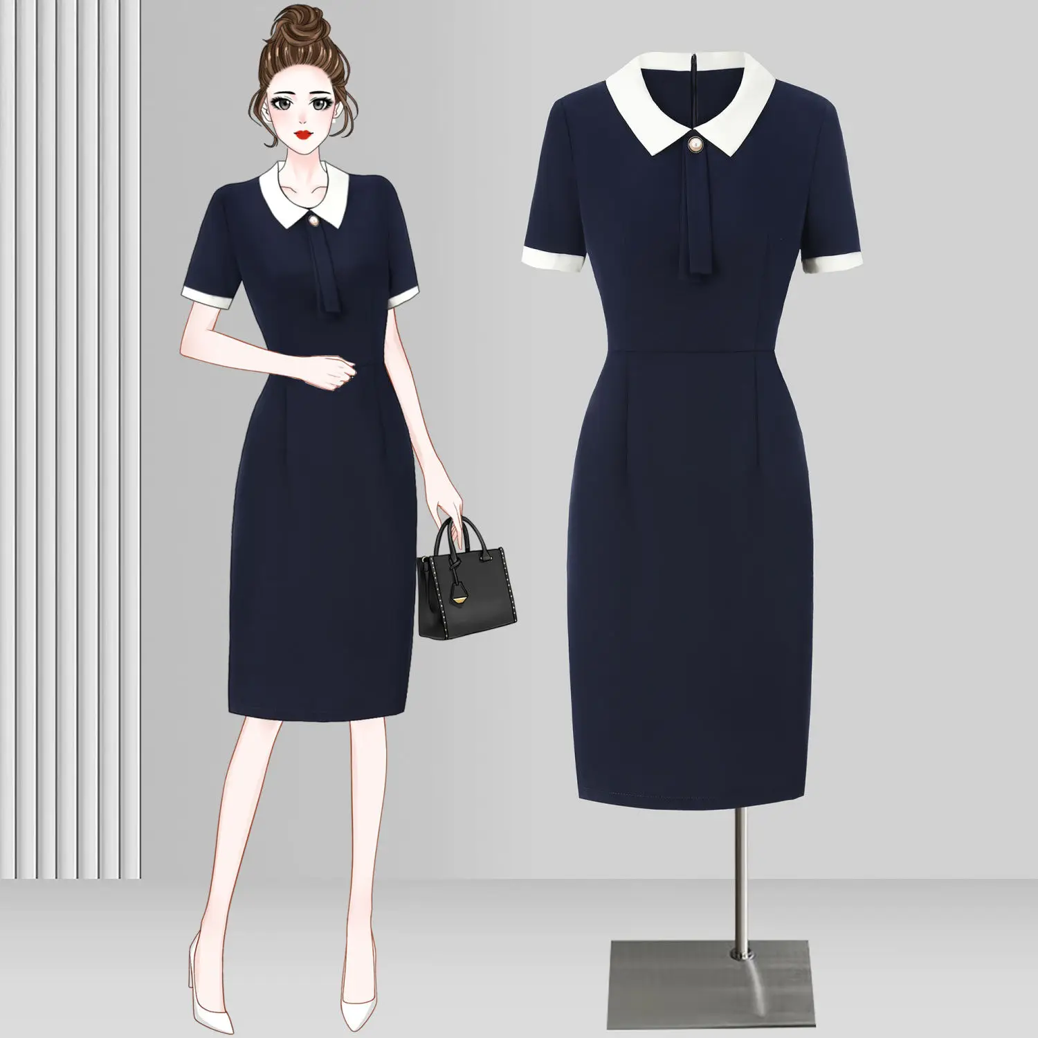 Новинка летнее профессиональное модное платье контрастных цветов ювелирный