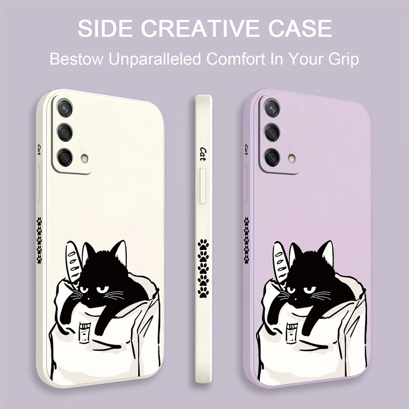 Cartoon Anime Cats Case For OPPO A78 A76 A74 A60 A57 A54 A53 A38 A31 A17 A16K A15 A9 Shockproof Silicone Soft Phone Cover Funda