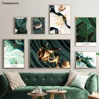 Зеленая тема абстрактный женский медный цвет цветы стены искусства Холст Плакаты печать Цитата Декор для комнаты картины настенные картины