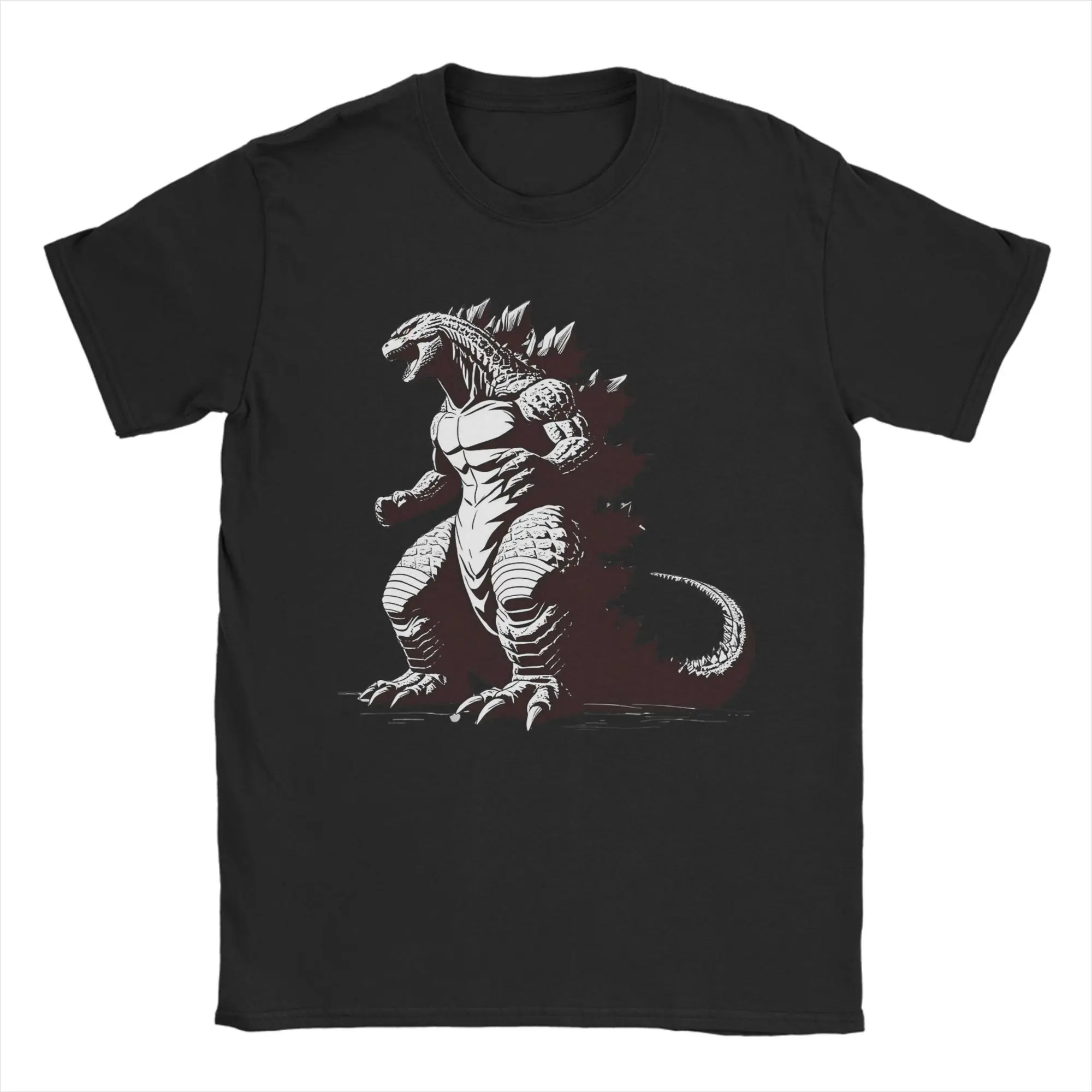 Фото Футболки Crazy Monster G-Godzillas для мужчин, футболки с круглым вырезом из 100% хлопка, футболки с короткими рукавами, одежда 6XL №1