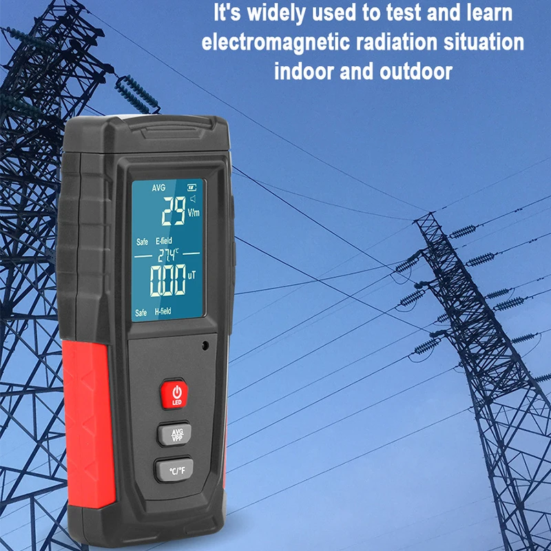 

Hot sell Radiation Tester Digital LCD EMF Meter Electromagnetic Field Detector Handheld USB Charging Radiation Dosimeter Tester