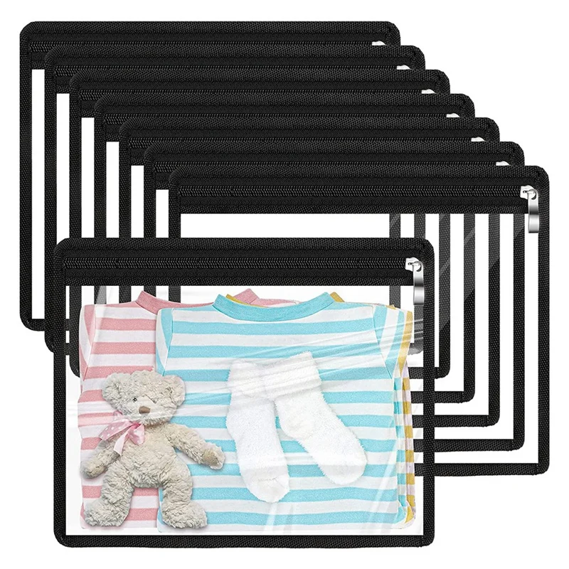 

8 PCS Clear Zipper Pouches PVC Waterproof Pouch Multi-Purpose Zippered Pouches Zipper Envelopes Folder Storage Pouch