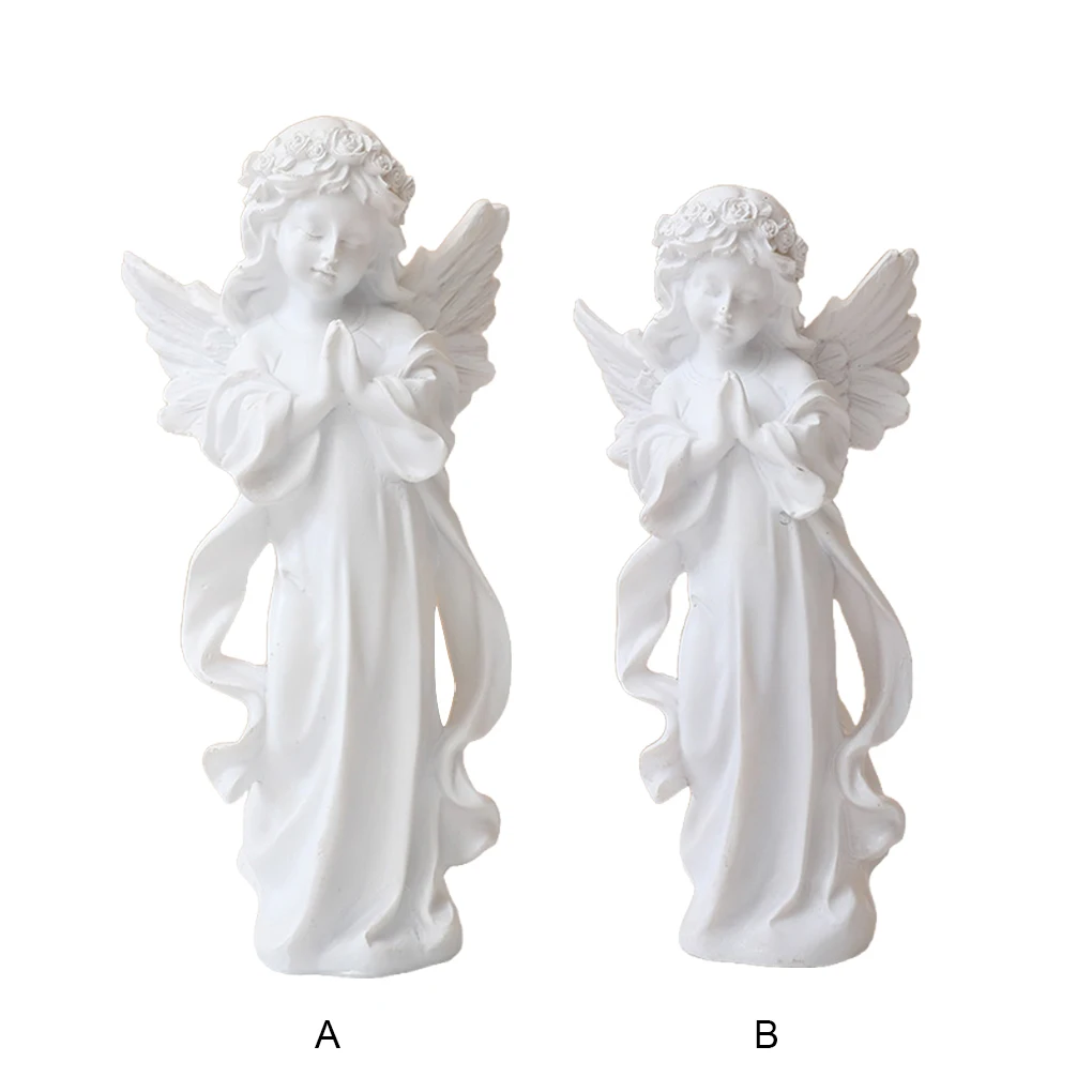

Статуэтка из смолы для девушек, ангел, современное искусство, декоративная молитвенная статуэтка, подарки, архитектура, искусственная скул...