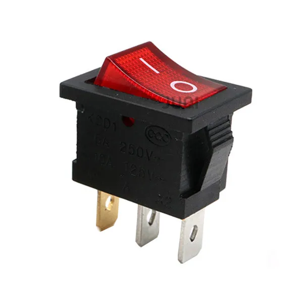 

1/ 5 шт. KCD1 3-контактный кулисный переключатель для лодки автомобиля 6A/10A 250V/125V AC красный желтый зеленый синий Кнопка Лучшая цена KCD1