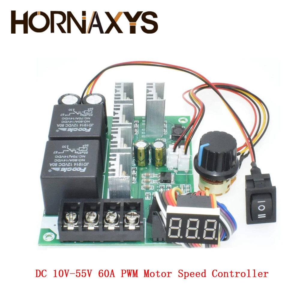 

60A PWM speed controller DC 10-55V motor Digital display 0~100% adjustable drive module Input MAX60A 12V 24V