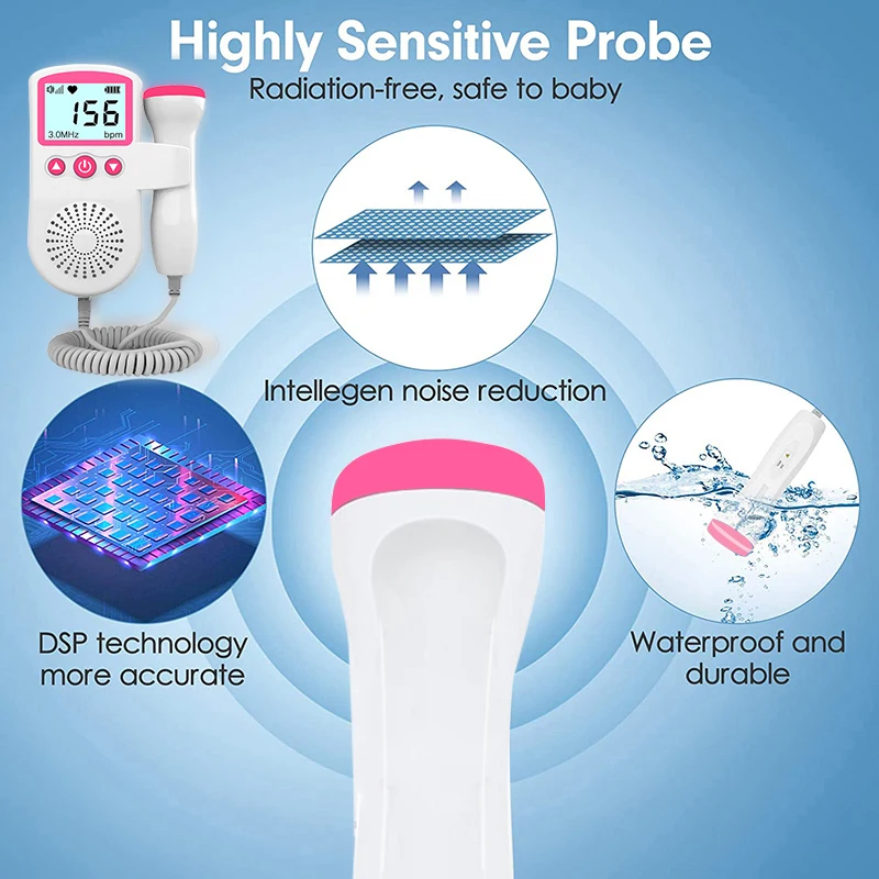 Ультразвуковой детектор сердечного ритма для беременных 3 0 МГц