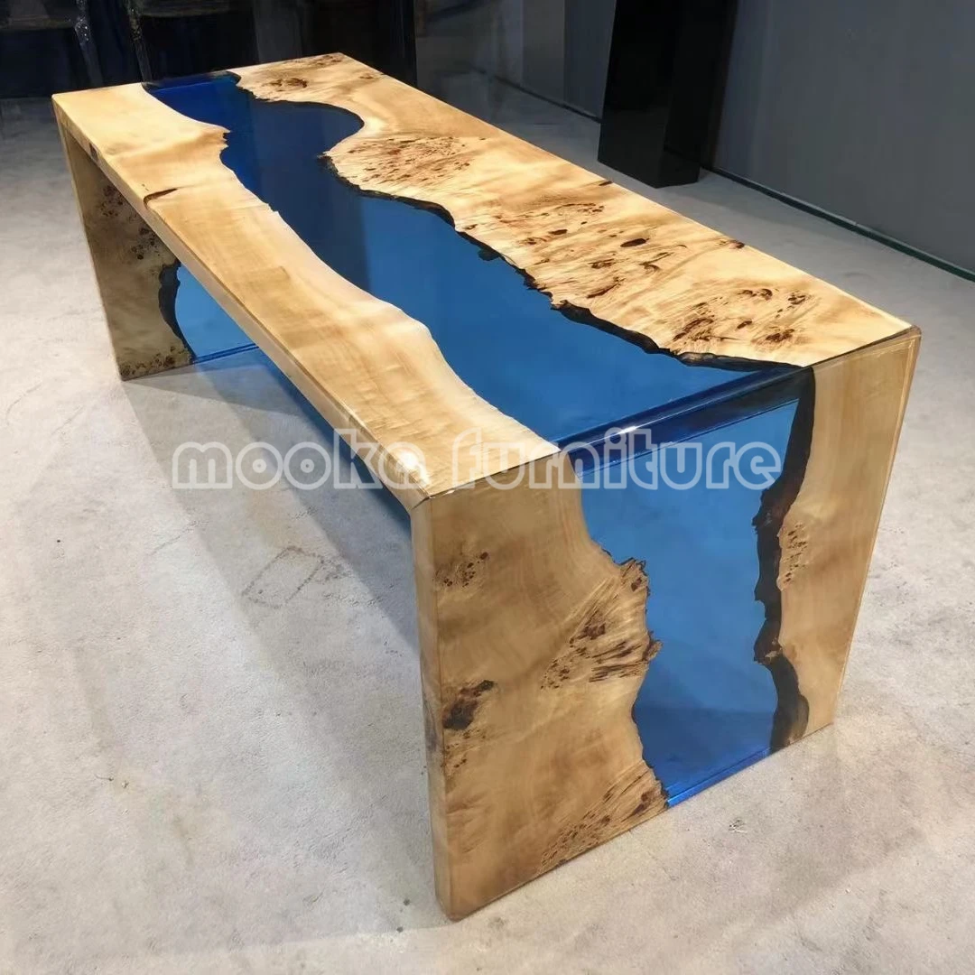 Уникальный стол из эпоксидной древесины с консолью массива дерева деревянные