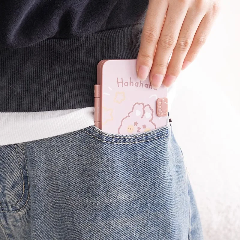 Милая мультяшная маленькая расческа с зеркалом портативная Мини карманная для