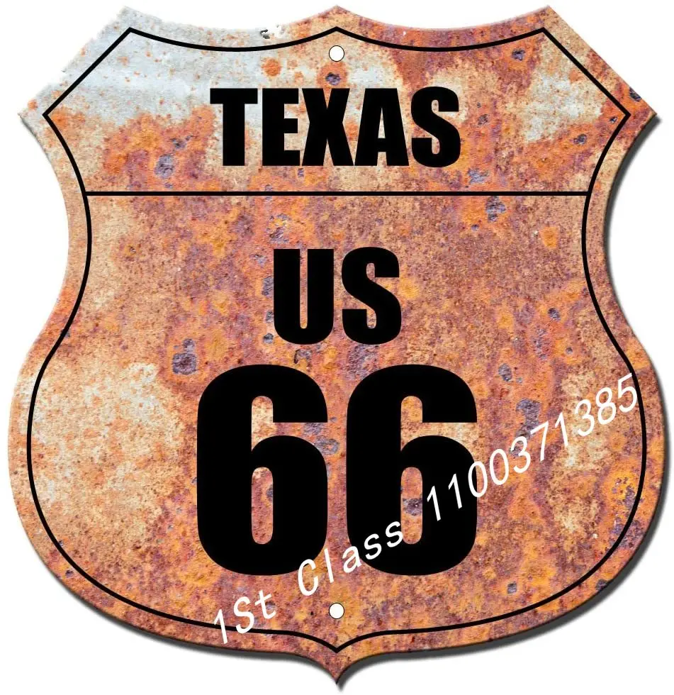 

Route 66 Highway Shield Flag Rusty Vintage Novelty Highway Shield Metal Sign