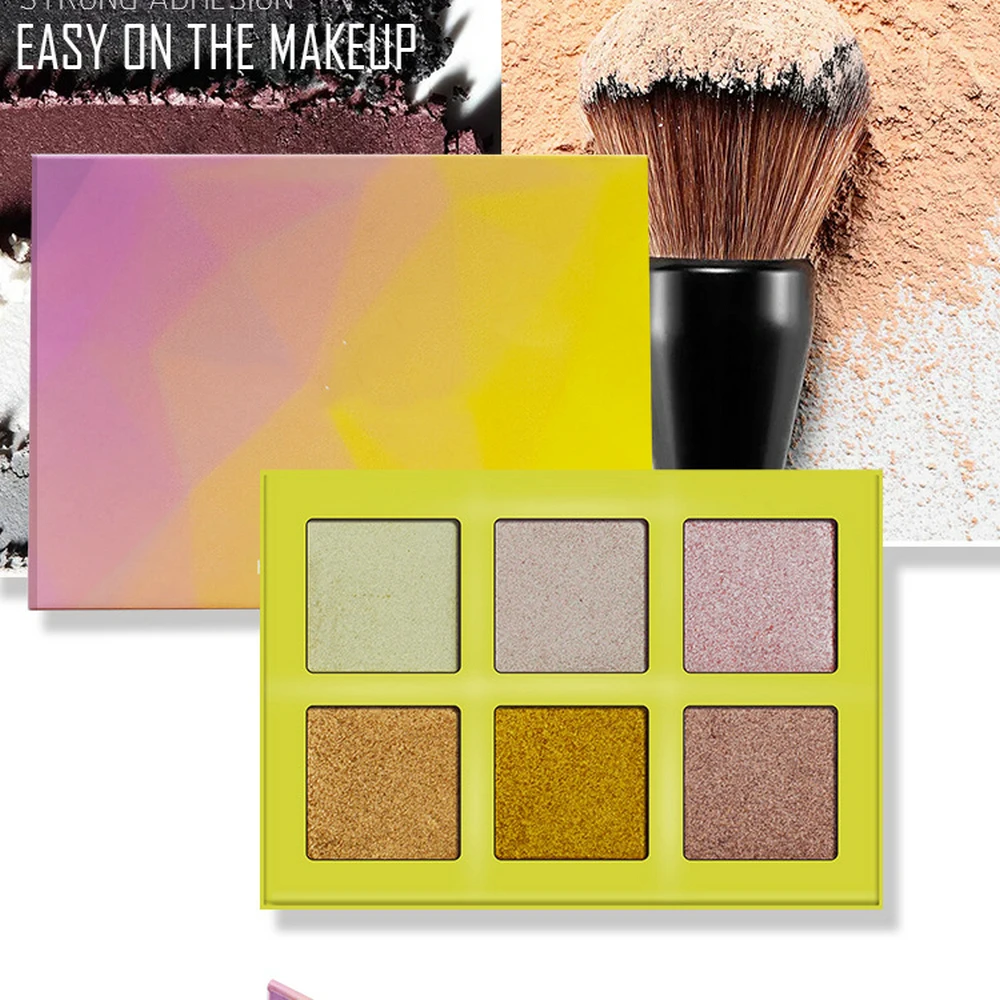 6 Colors Highlighter Palette Matte Shimmer Powder Face Beauty Contour Brighten Highlight Cosmetics Private Label Custom Bulk