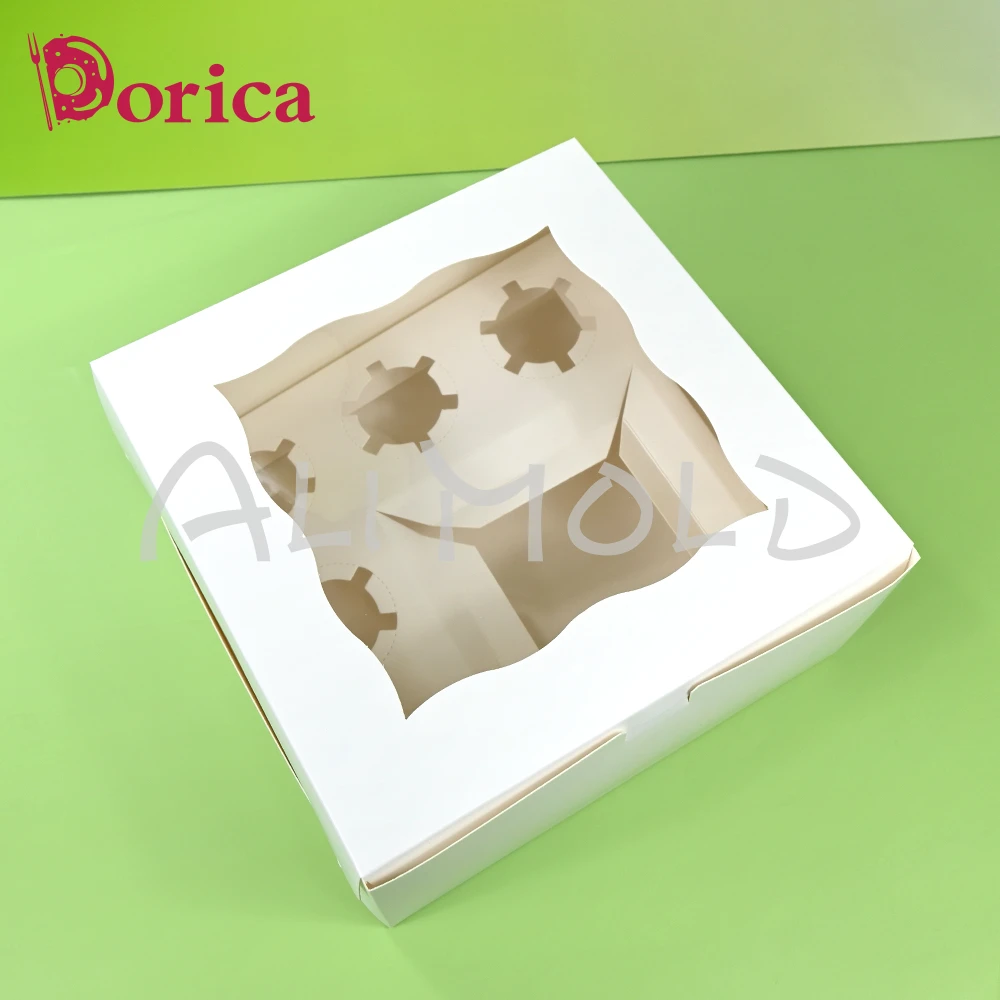 5 упаковок коробки для кексов и бенто с оконной крышкой лакомства пончик десерт