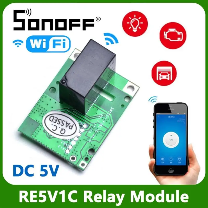 

Релейный модуль SONOFF RE5V1C, переключатель с Wi-Fi, умный переключатель, 5 в постоянного тока, беспроводные переключатели, режимы работы под управл...