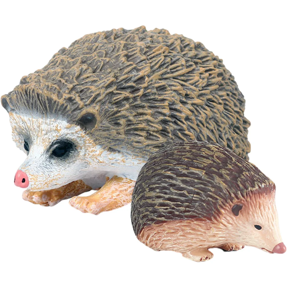 

2 Pcs Hedgehog Ornament Bonsai Statues Garden Sculpture Car Decor Model Cartoon Landscape Decorations Decorative Mini