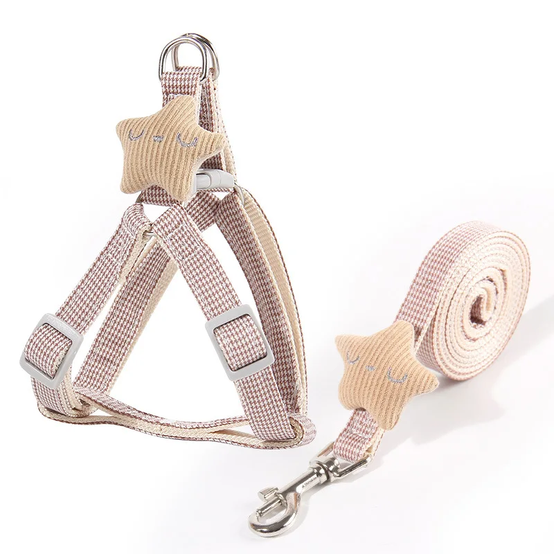 Adjustable Pet Harness for Small Dogs Cats Dog Harness and Leash Set Cute Starfish Kitten Puppy Harness images - 6