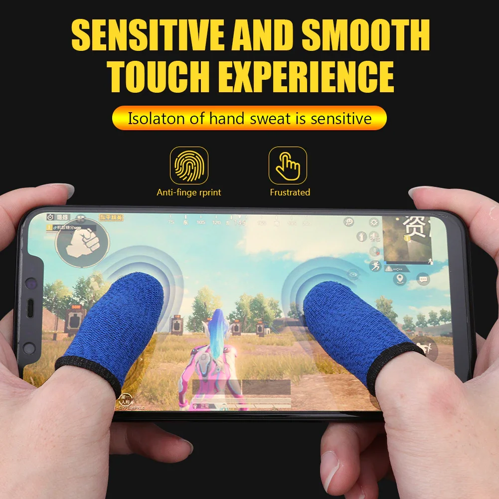 

2pcs/1pair Thumb Gloves Finger Cover Breathable Game Controller Finger Sleeve For Sweat Proof Non-Scratch Touch Screen Gaming