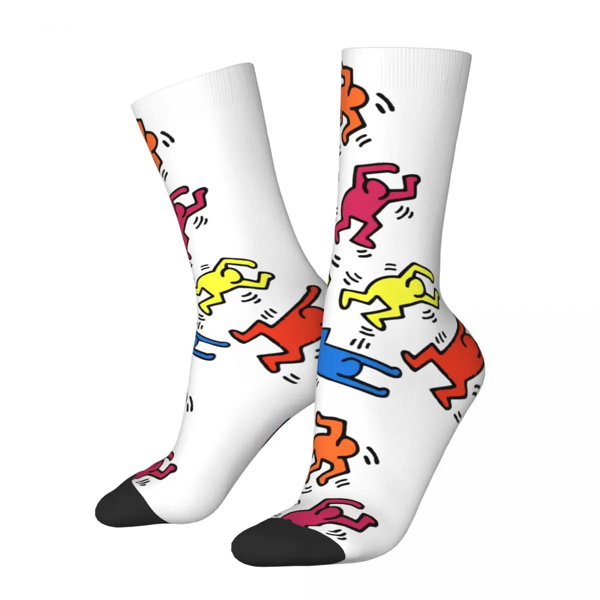

Забавные сумасшедшие носки для мужчин, танцевальные носки в стиле хип-хоп, в стиле Харадзюку, с мультяшным рисунком, счастливые бесшовные По...