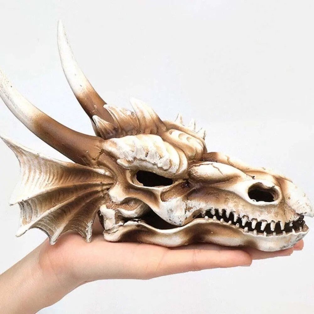 

21×15cm Dragon Skull Figure Dinosaur Head Fossil Ornaments Popular Science Tools Fish Tank Decoration Aquarium Accessories