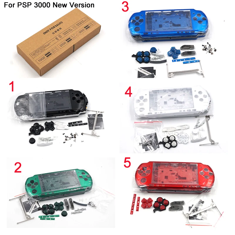 

[4 шт./лот] для PSP3000 PSP 3000 чехол для игровой консоли Сменный Чехол с полным корпусом чехол с набором кнопок для Sony PSP 3000