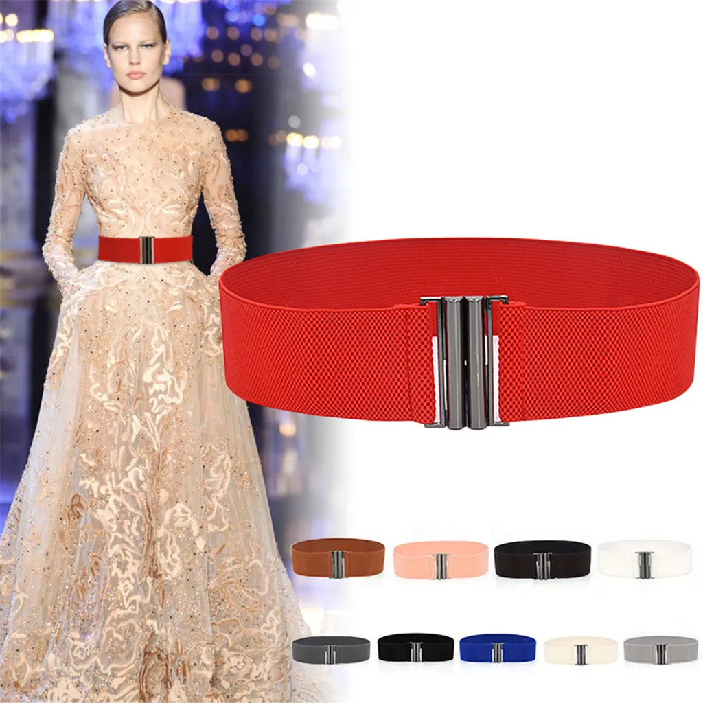 Fashion Lady Wide Belts Women Wide Elastic Belt Waist Dress Stretch Belt Belt male ремень женский Belts for women cinturones