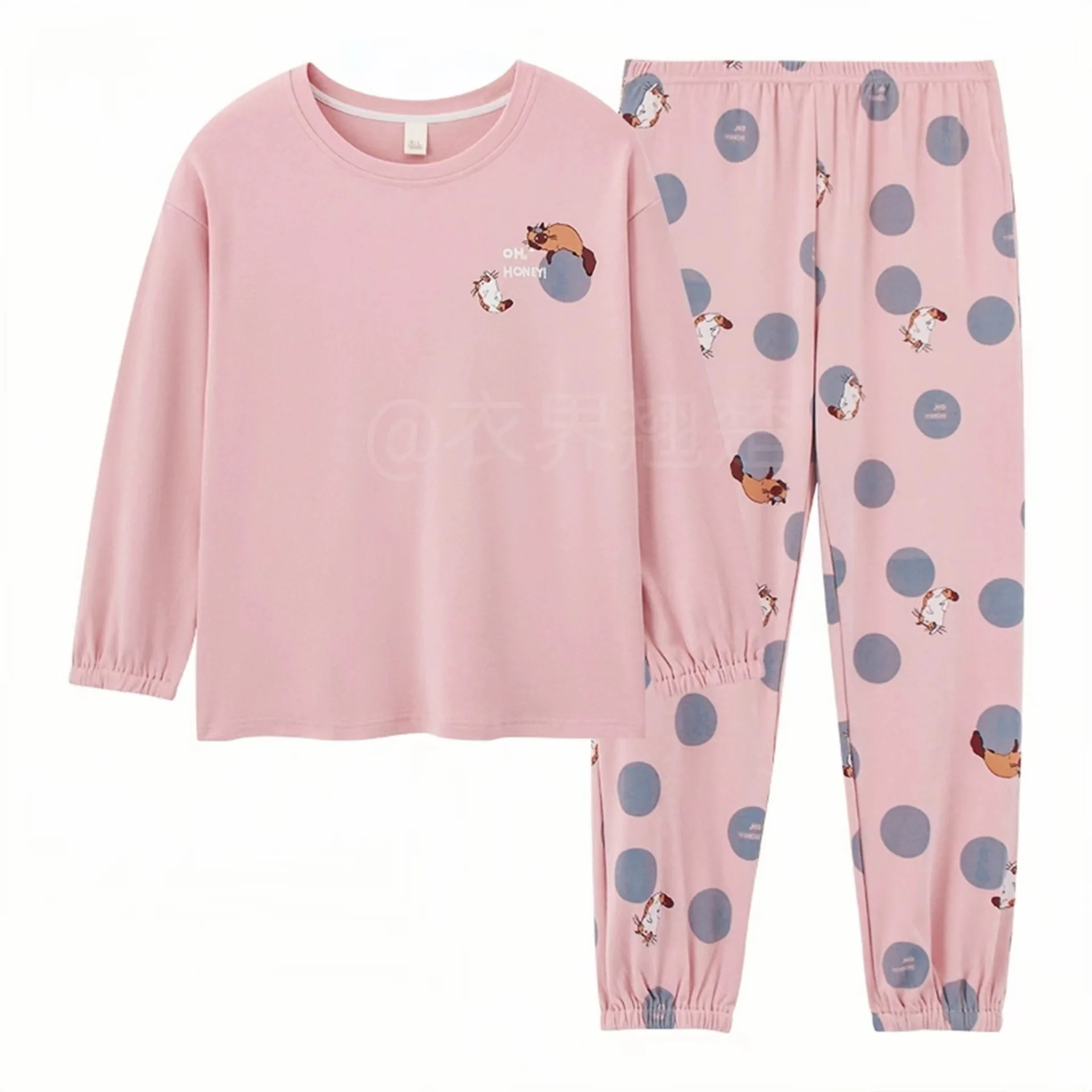 Pure Cotton Pajamas Women's Spring and Autumn Models Long-sleeved Home Service Women's Simple Loose Casual Suit Large Size 5XL