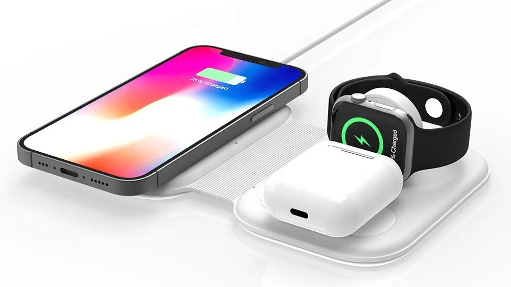 

Портативная Складная док-станция Qi 15 Вт, 3 в 1, беспроводное зарядное устройство для путешествий для устройств Apple