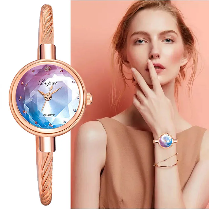 New Hot Selling Casual Simple Colored Cut Small Dial for Women's Quartz Mesh Band Watch Girlfriend Light Luxury Temperament Gift