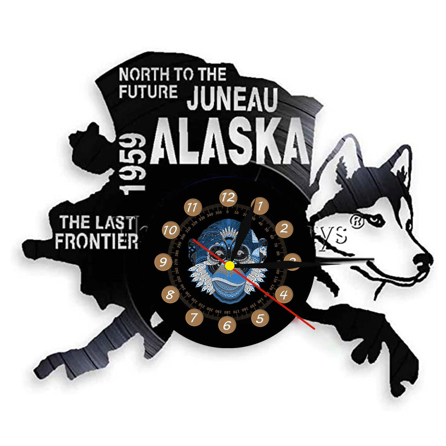 

Настенные часы с виниловой пластиной и надписью «I Love Dogs»