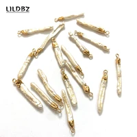 freshwater pearl toothpick bead pendant 5 40m natural baroque edged pearl pendant charm jewelry diy bracelet necklace accessorie