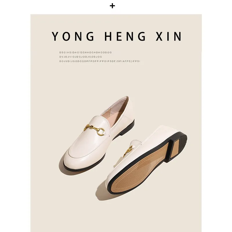 Mr Co Lefu Shoes With Horse Clasp Women Shoes Summer Fashion British Style Soft Leather Flat Bottom Shoes Female Moccasin Loafer