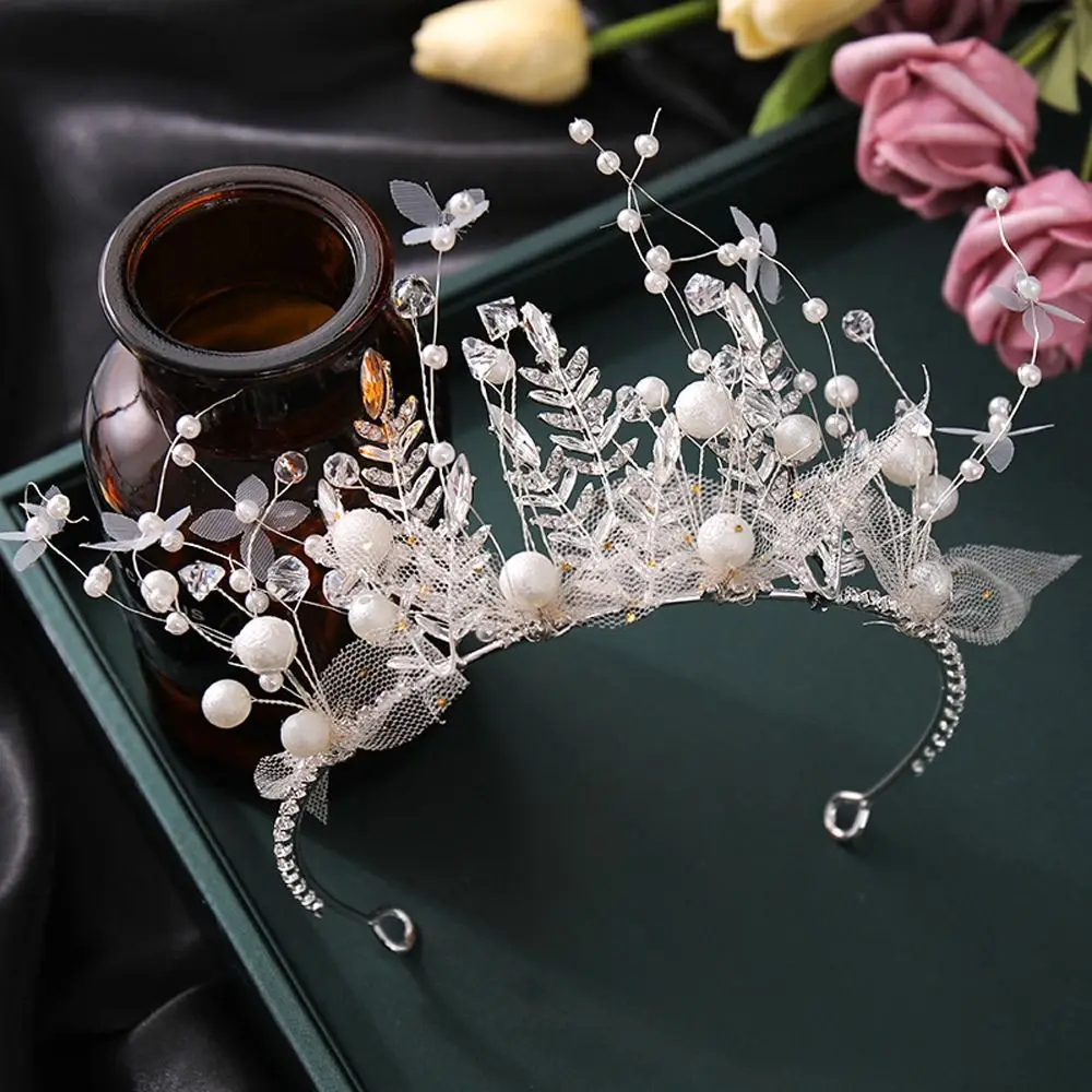 

Leaf Hair Hoop Princess Hairbands Bridal Crown Earrings Set Flower Wedding Headdress Rhinestone Headwear Bridal Headband Tiara