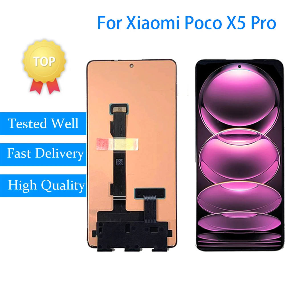 

6.67''Original Amoled poco x5pro LCD for Xiaomi Poco X5 Pro LCD Display screen digitizer Assembly 22101320G, 22101320I Panel