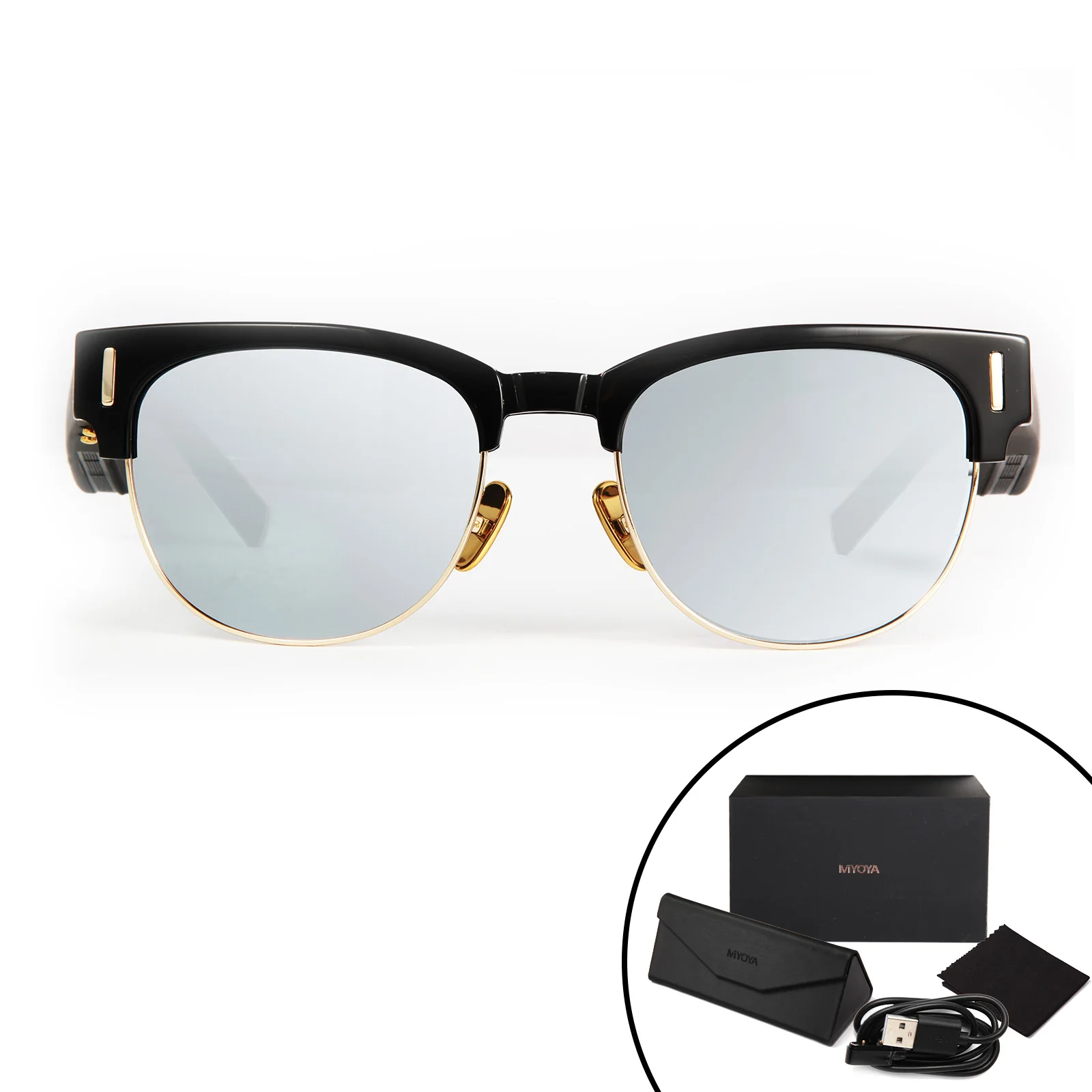 

Smart Audio Sunglasses Wireless Blue-tooth Glasses Music Head Speaker Sunglass Comfortable Eyewear for Outdoor(leipeng)
