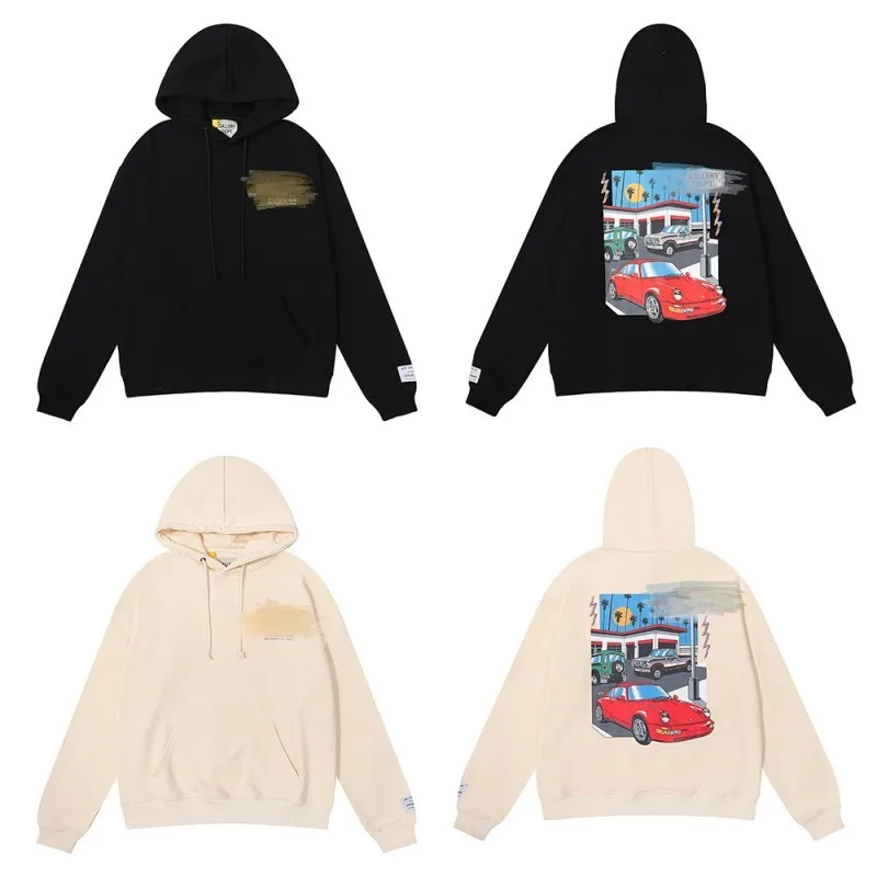 

Colored Car Print High Street Pure Cotton Hoodie Hoodie Unisex