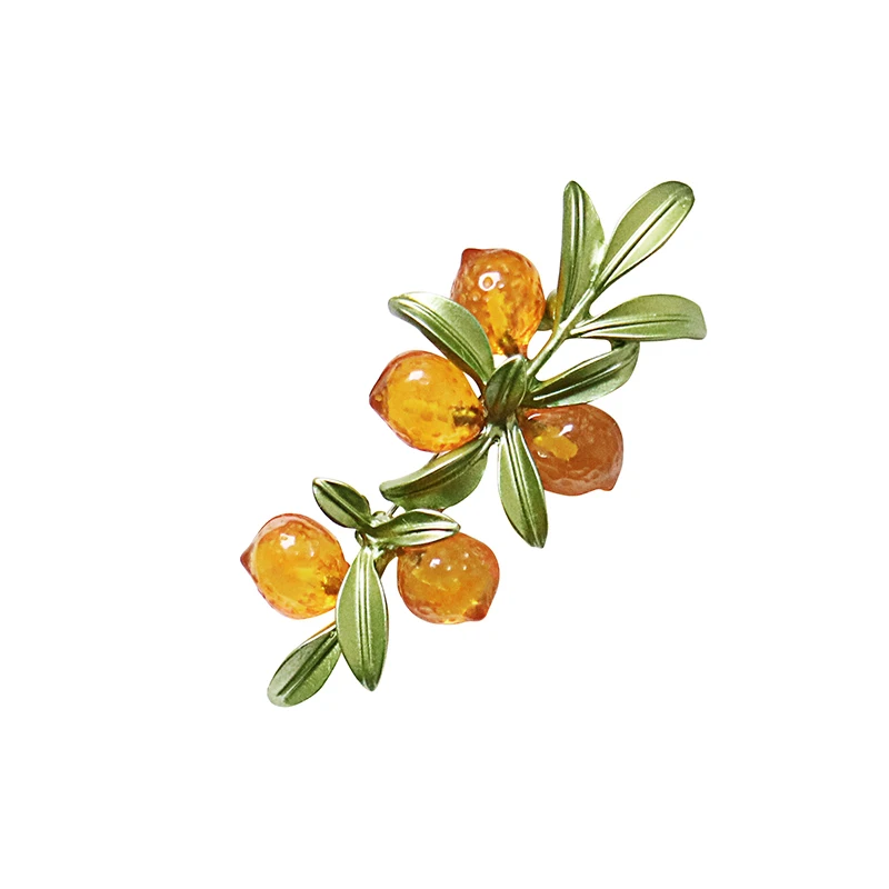 Женская Брошь из бамбука винтажная эмалированная брошь зеленого цвета с цветком