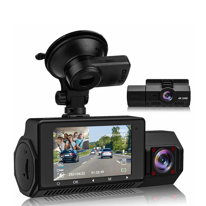 

New HD Car Dash Cam 4K Driving Recorder 8MP Dashcam G-sensor Car Black Box 24 Hours Parking Monitoring Dashcamera With GPS