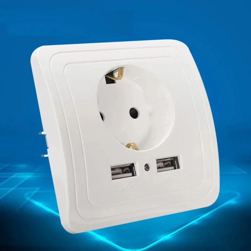 Настенная розетка с двумя USB-портами 5 В 1 А